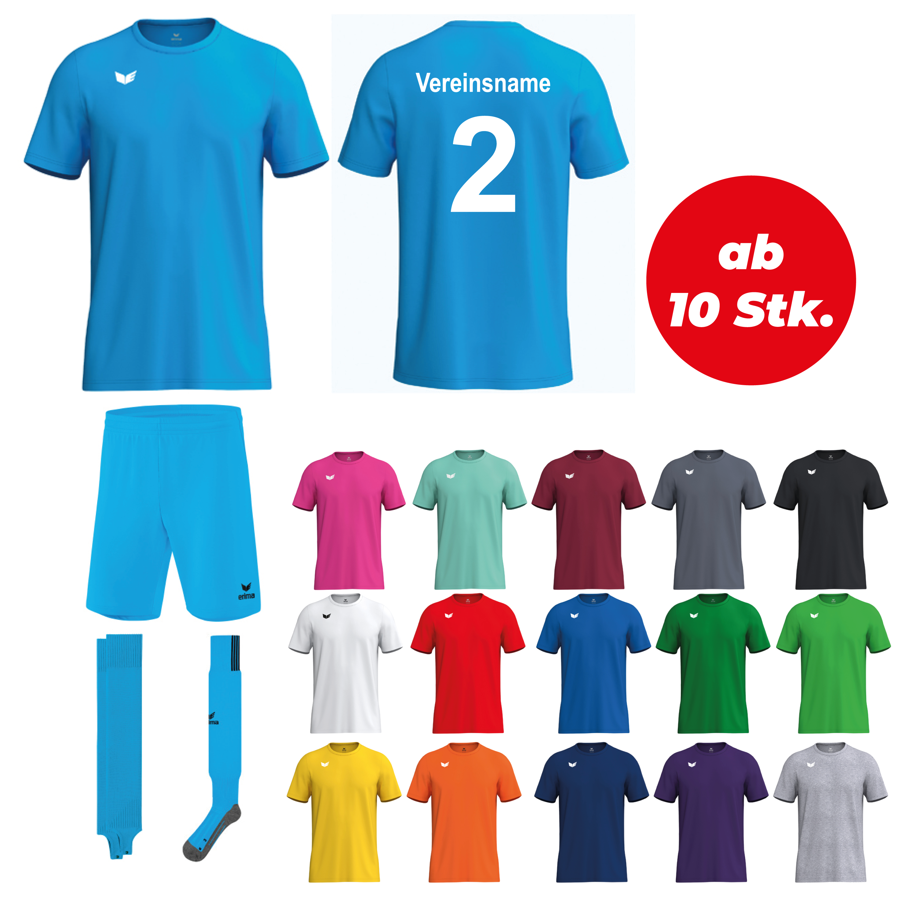 Trikotsatz Fußball Erima INTRO ab 10 Stk. inkl. Druck