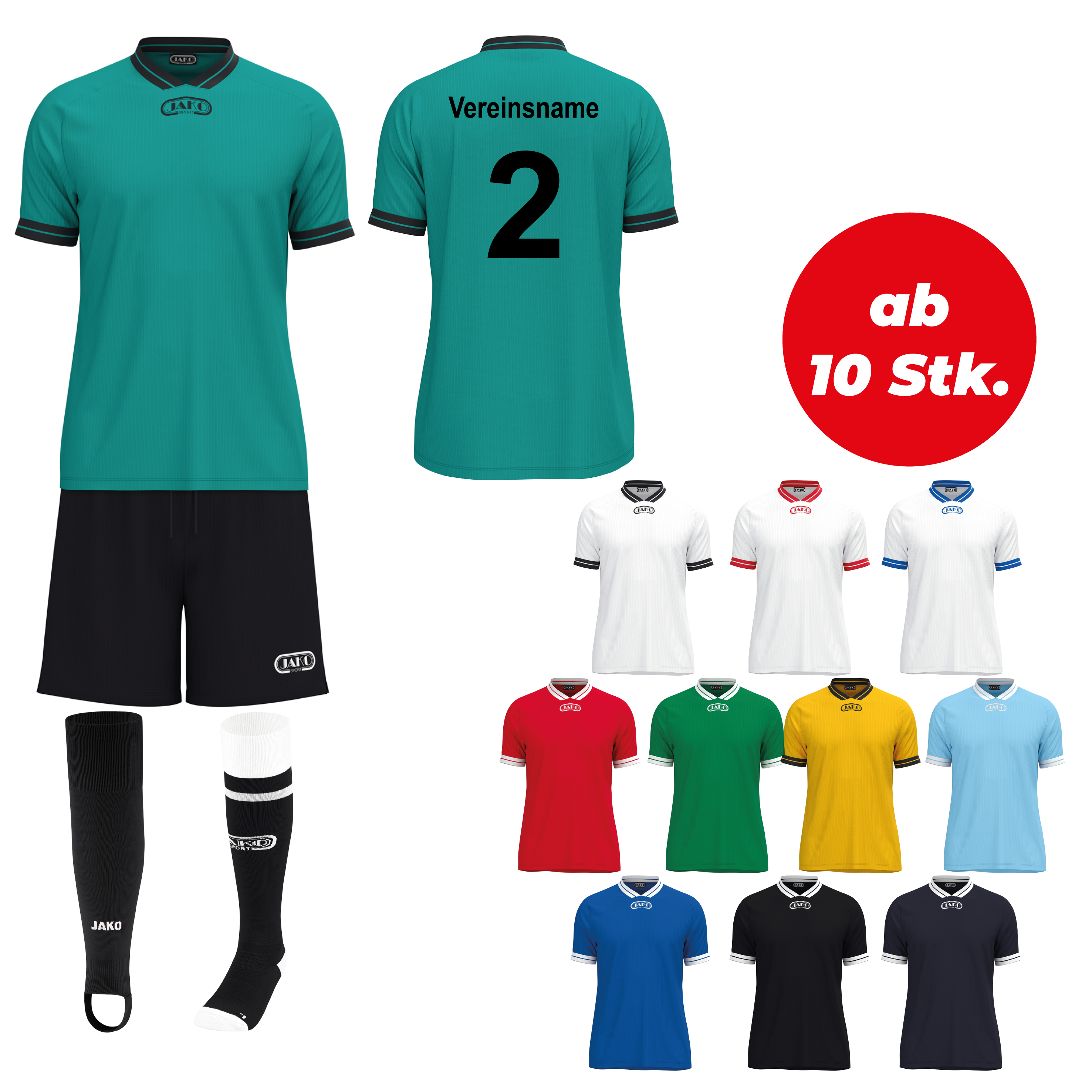 Trikotsatz Fußball Jako RETRO ab 10 Stk. inkl. Druck