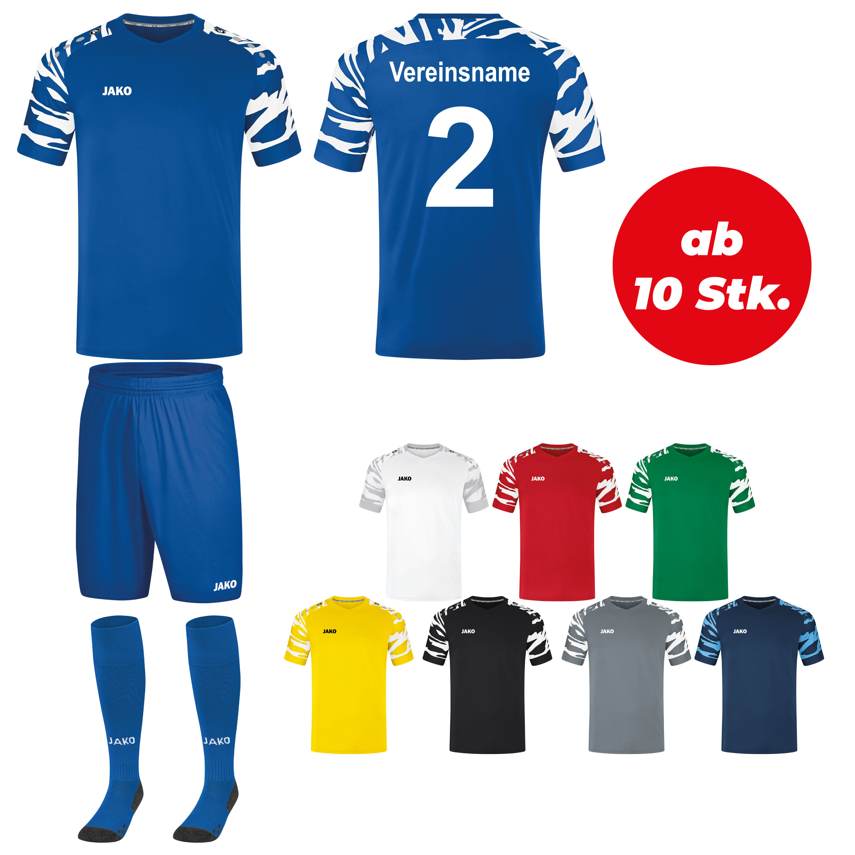 Trikotsatz Fußball Jako WILD Fußball ab 10 Stk. inkl. Druck Trikotsatz Fußball Jako WILD Fußball ab 10 Stk. inkl. Druck