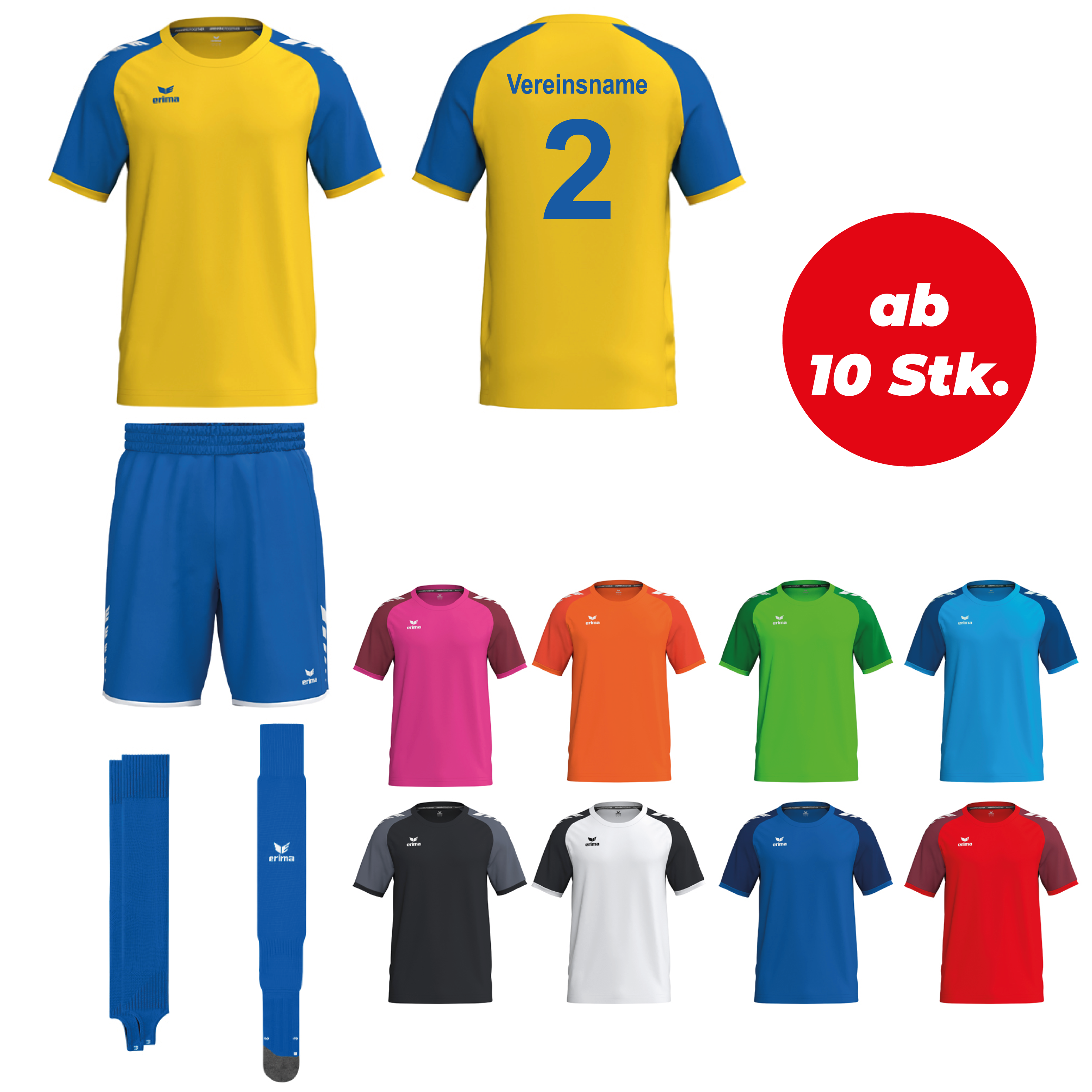 Trikotsatz Fußball Erima WINGS ab 10 Stk. inkl. Druck