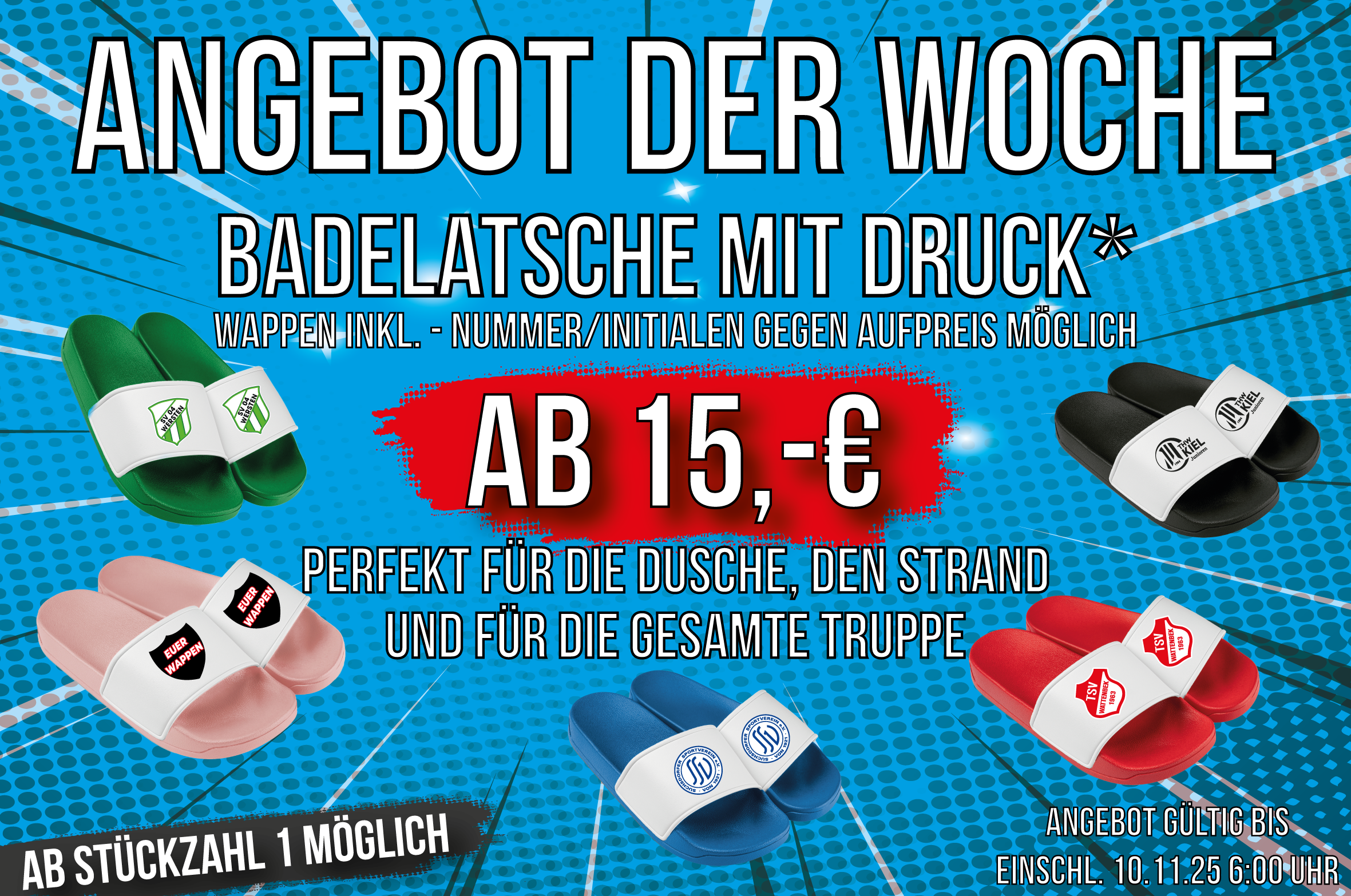 Flexxis Kabinen-Ansage: Euer Wappen gehört nicht nur auf die Brust – Sichert euch die Vereinslatsche!