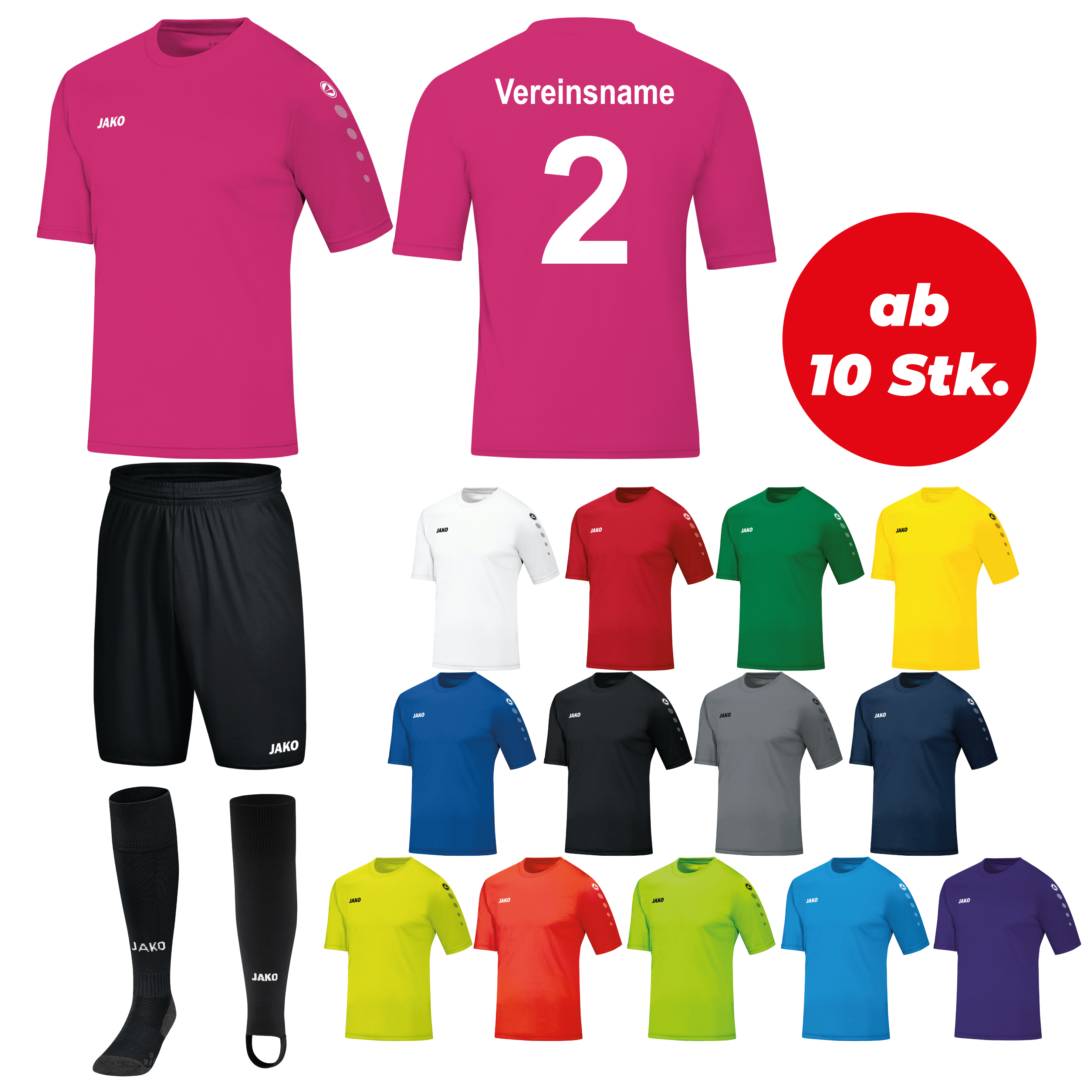 Trikotsatz Fußball Jako TEAM ab 10 Stk. inkl. Druck Trikotsatz Fußball Jako TEAM ab 10 Stk. inkl. Druck