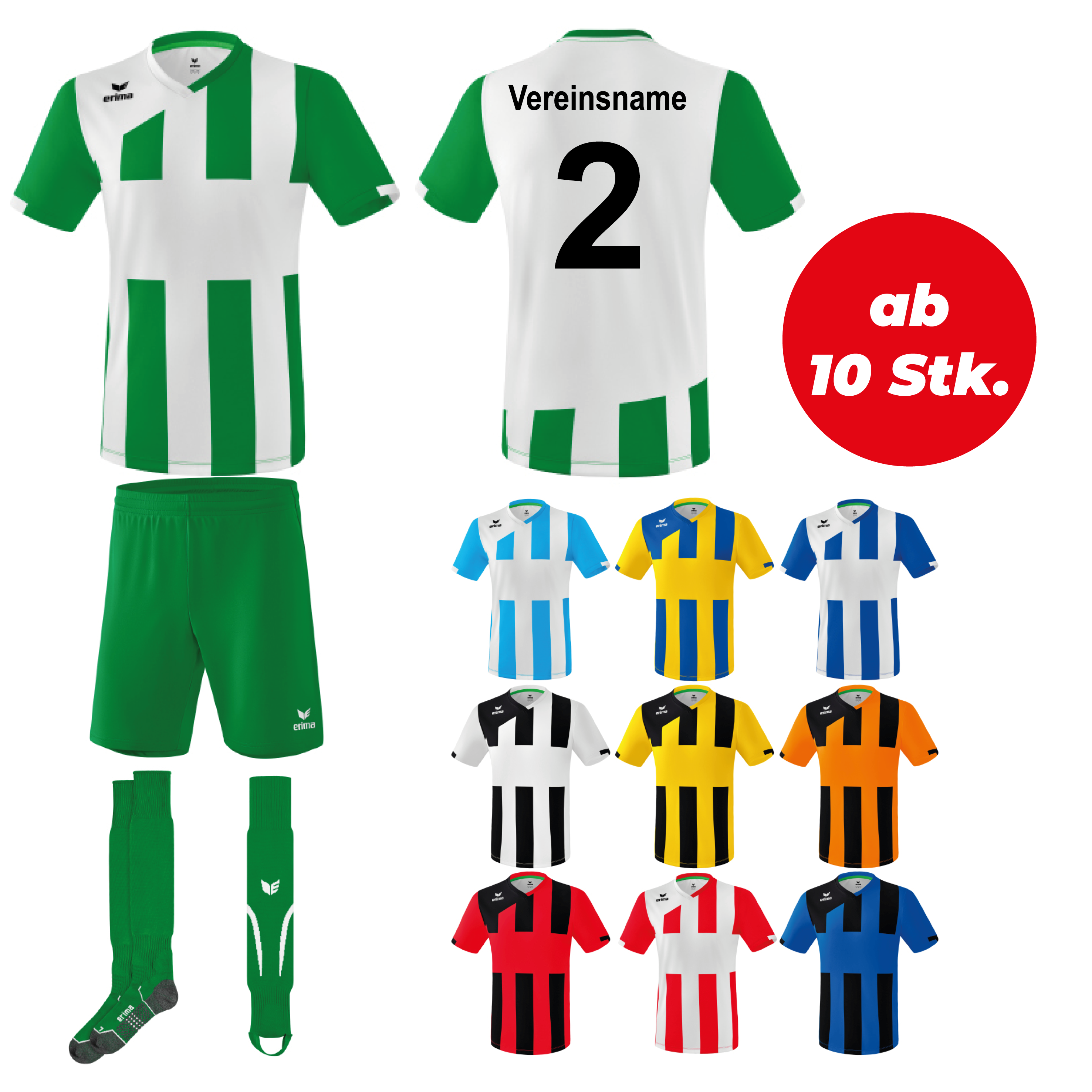 Trikotsatz Fußball Erima SIENA 3.0 ab 10 Stk. inkl. Druck Trikotsatz Fußball Erima SIENA 3.0 ab 10 Stk. inkl. Druck