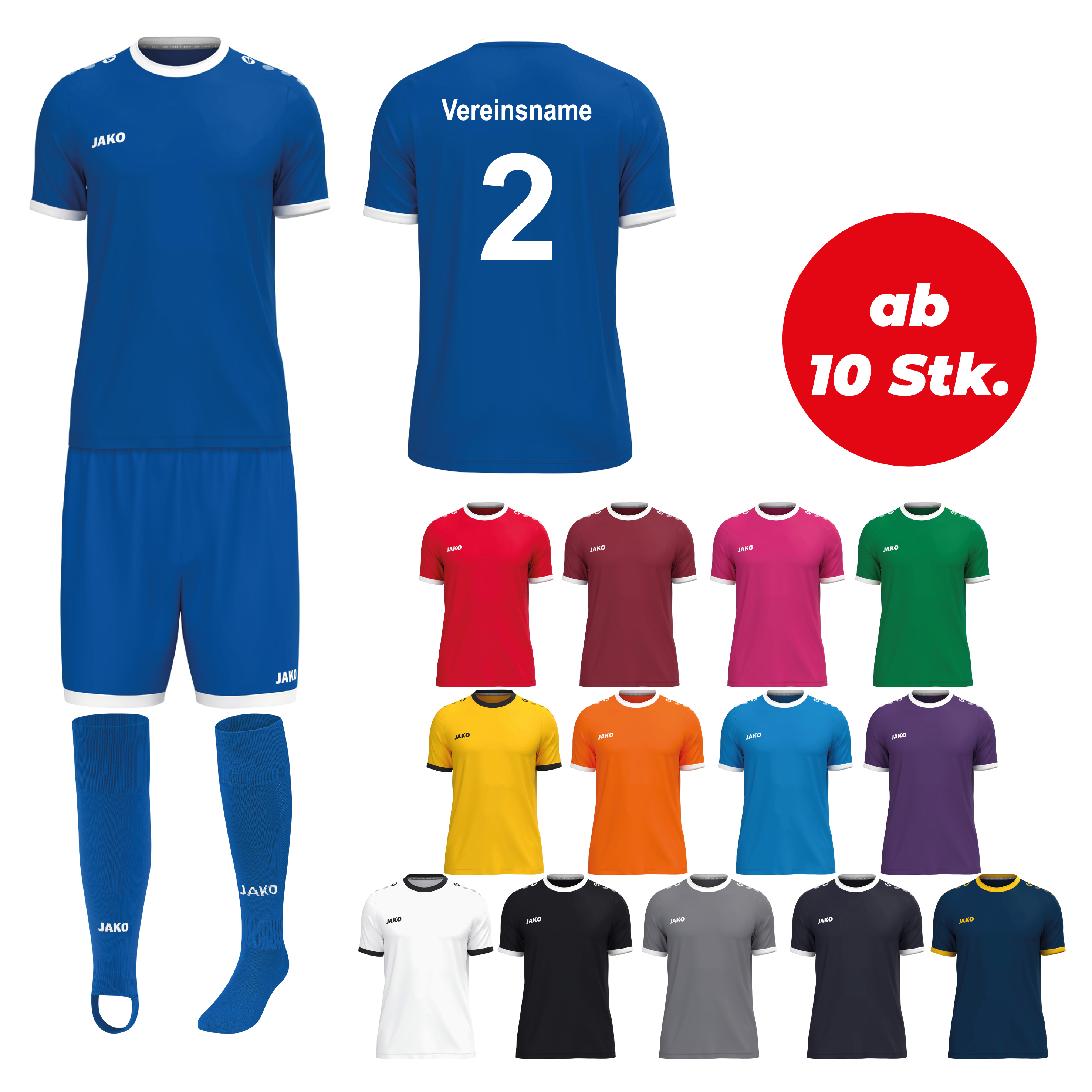 Trikotsatz Fußball Jako ONE ab 10 Stk. inkl. Druck