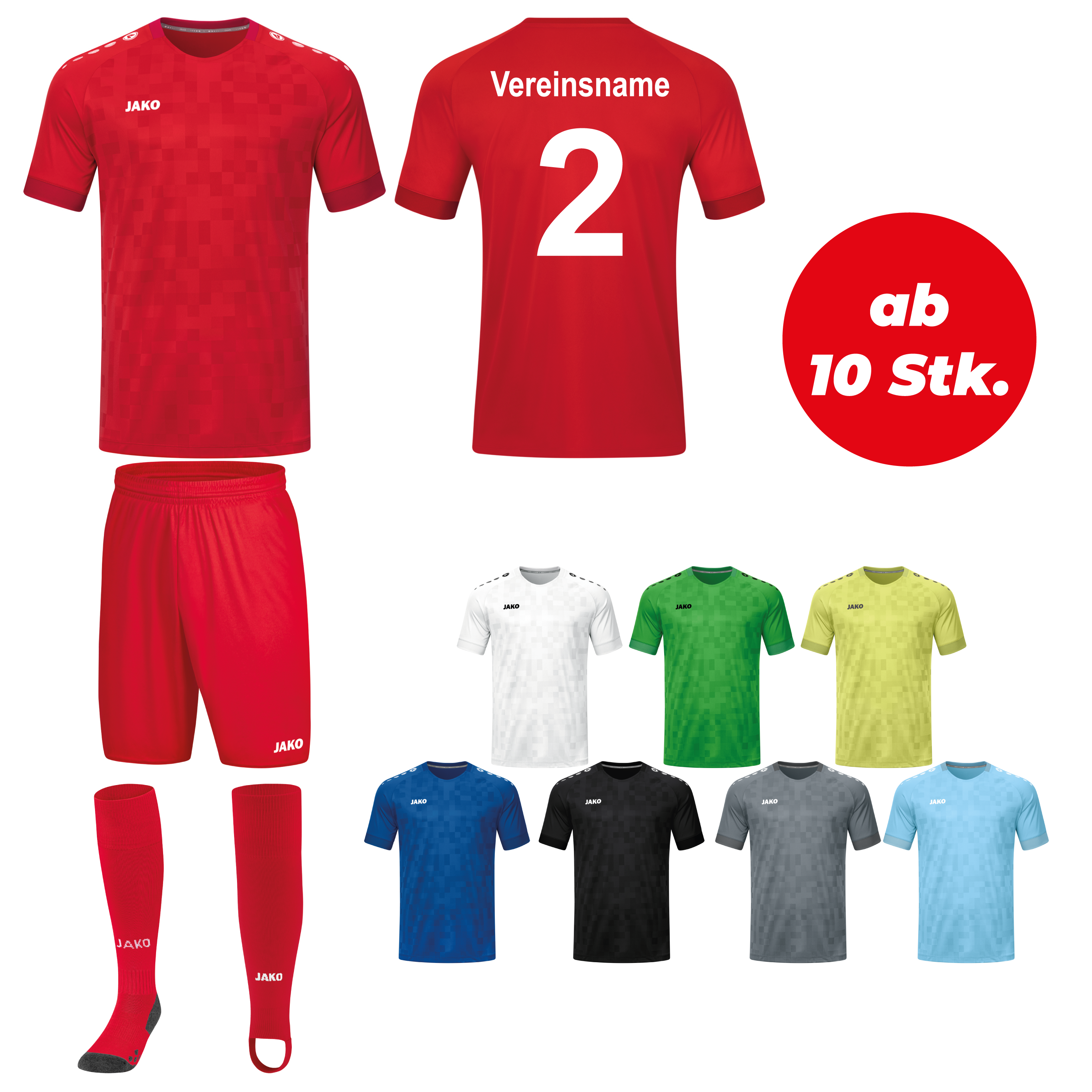 Trikotsatz Fußball Jako PIXEL ab 10 Stk inkl. Druck Trikotsatz Fußball Jako PIXEL ab 10 Stk inkl. Druck