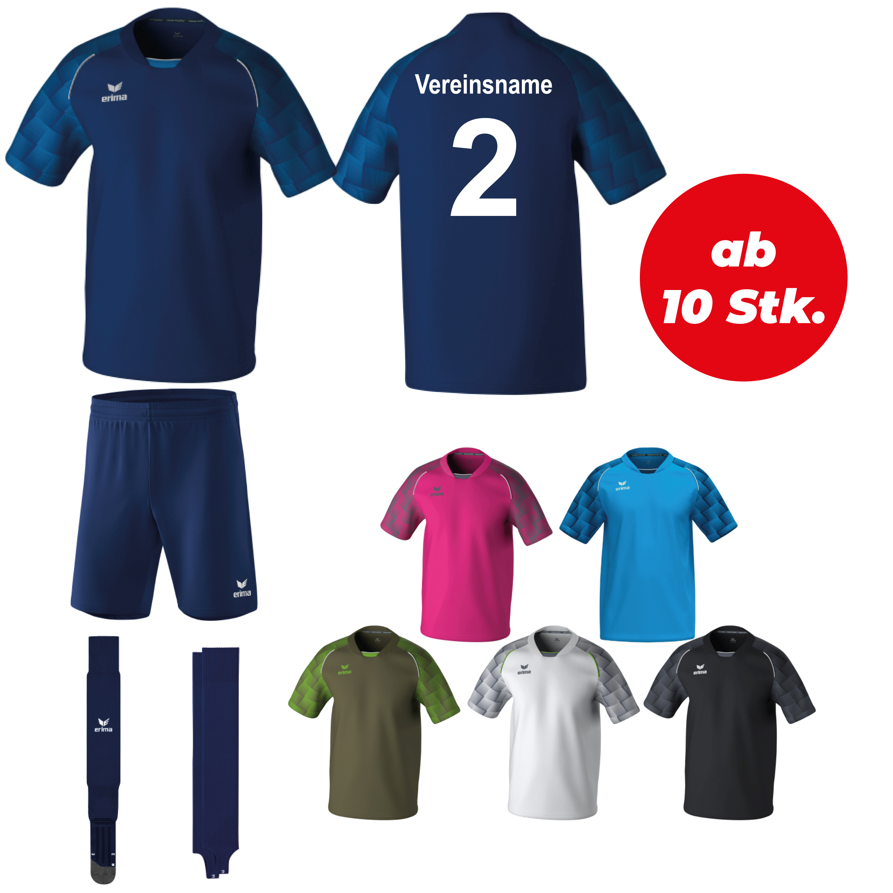 Trikotsatz Fußball Erima EVO STAR ab 10 Stk. inkl. Druck Trikotsatz Fußball Erima EVO STAR ab 10 Stk. inkl. Druck