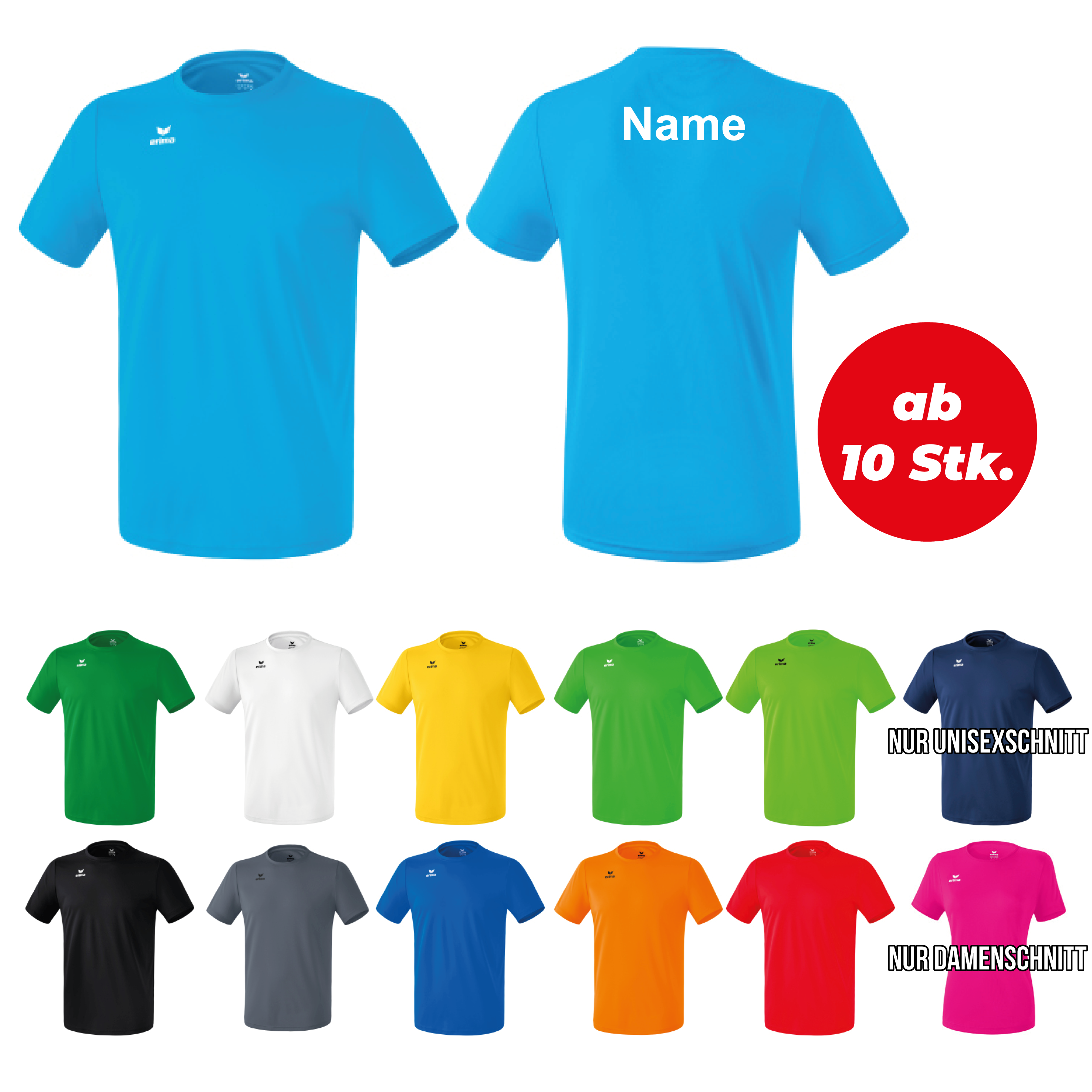 Erima Funktionsshirt ab 10 Stk. inkl. Druck