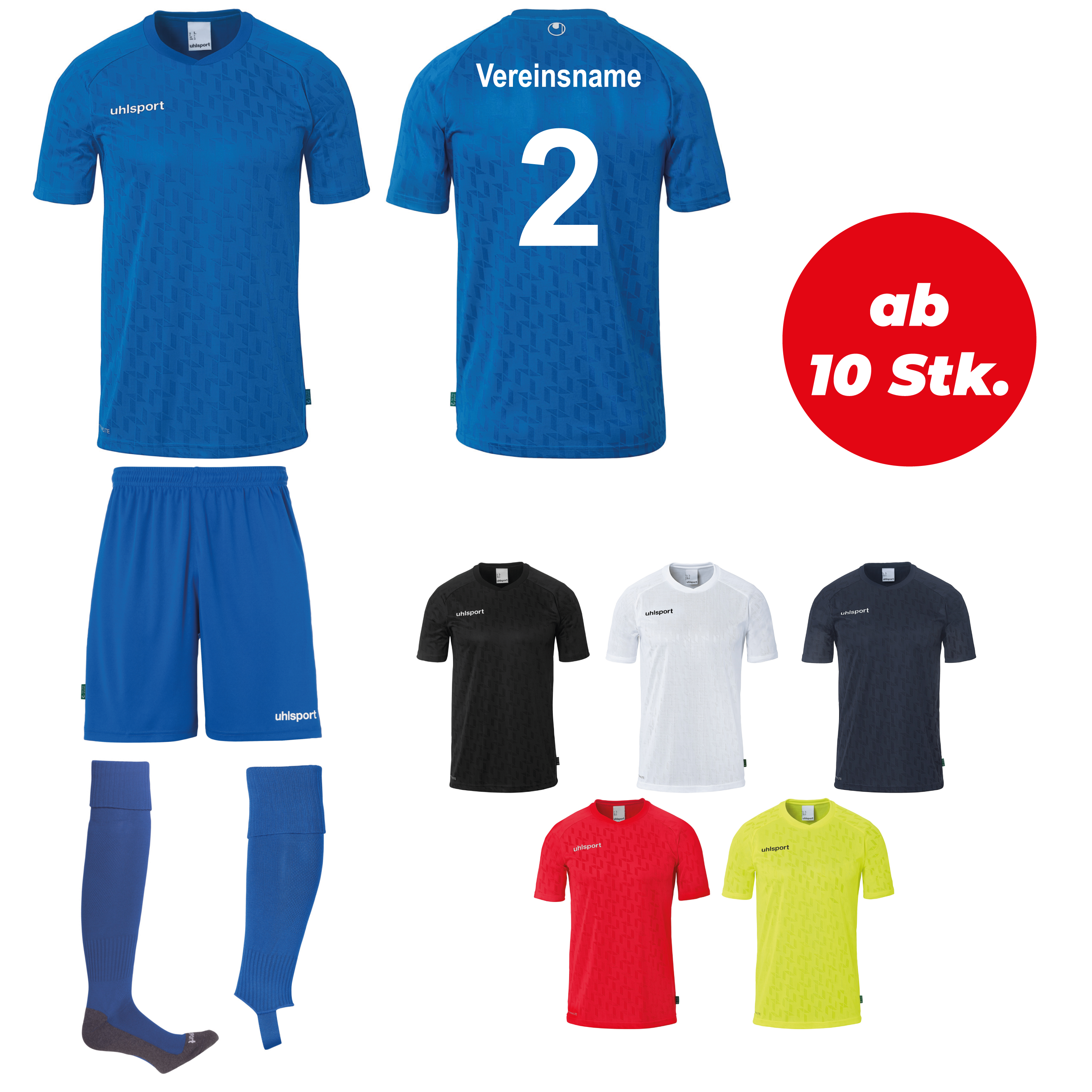 Trikotsatz Fußball Uhlsport DIVISION 28 ab 10 Stk. inkl. Druck