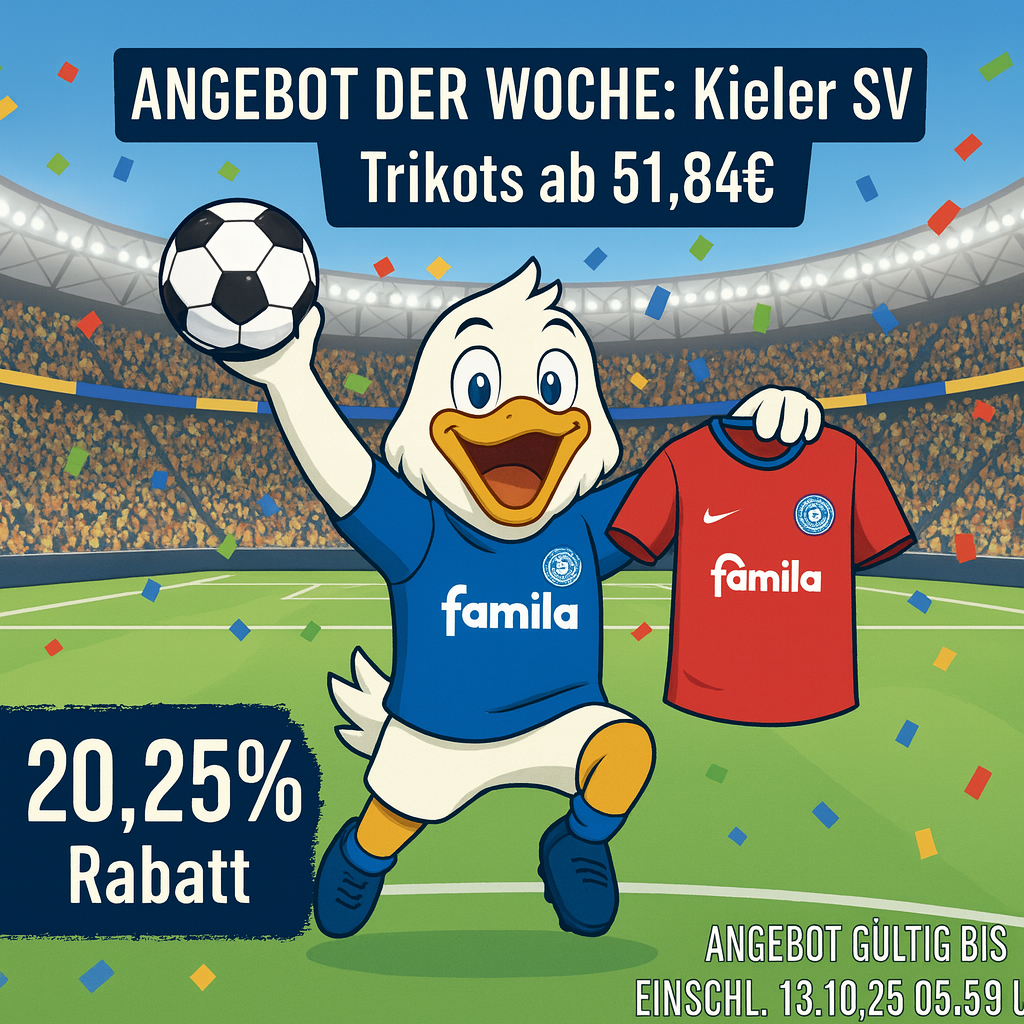 Flexxis Angebot der Woche: Kieler SV Trikots zum Jubiläum – 20,25% Rabatt! Flexxis Angebot der Woche: Kieler SV Trikots zum Jubiläum – 20,25% Rabatt!