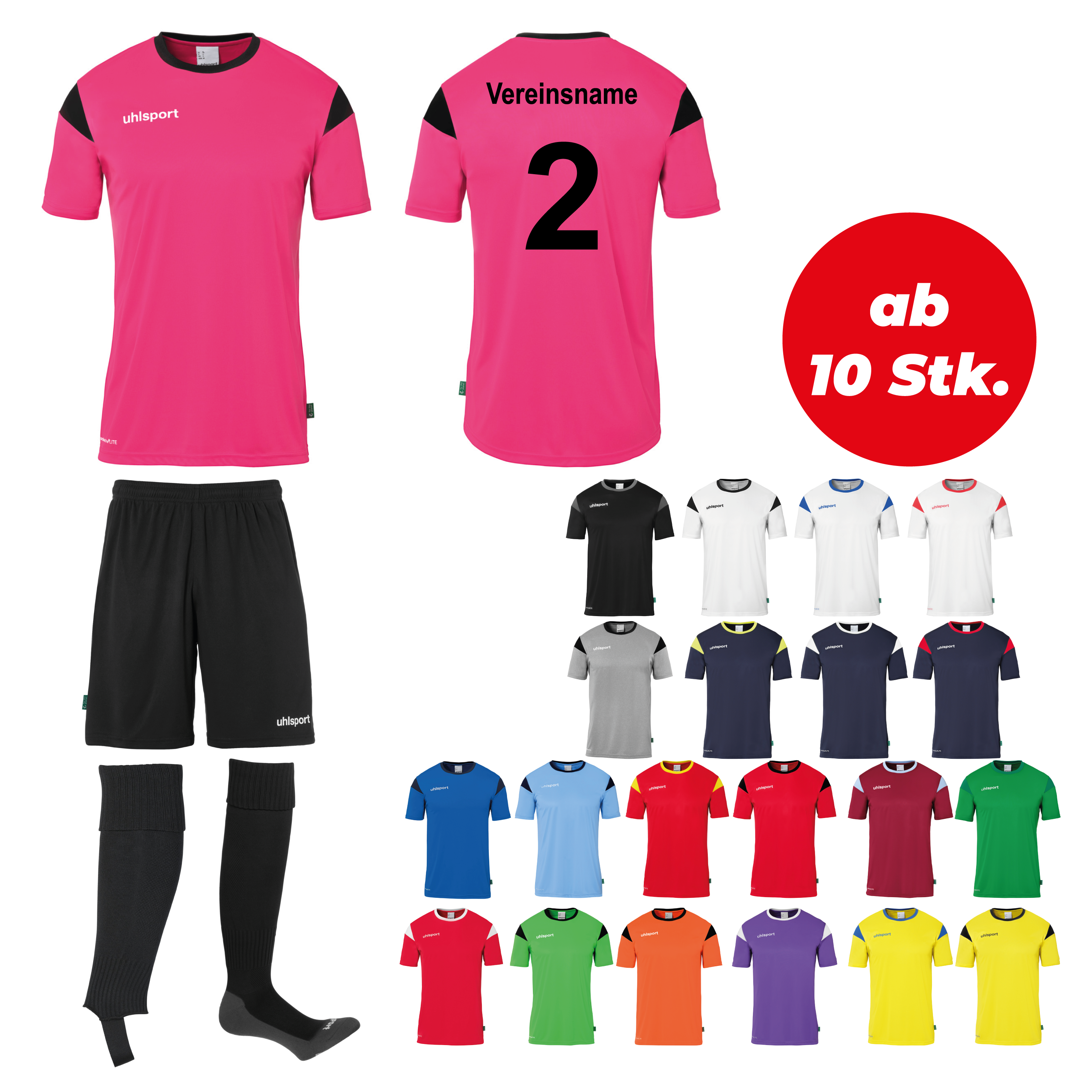 Trikotsatz Fußball Uhlsport SQUAD 27 ab 10 Stk. inkl. Druck