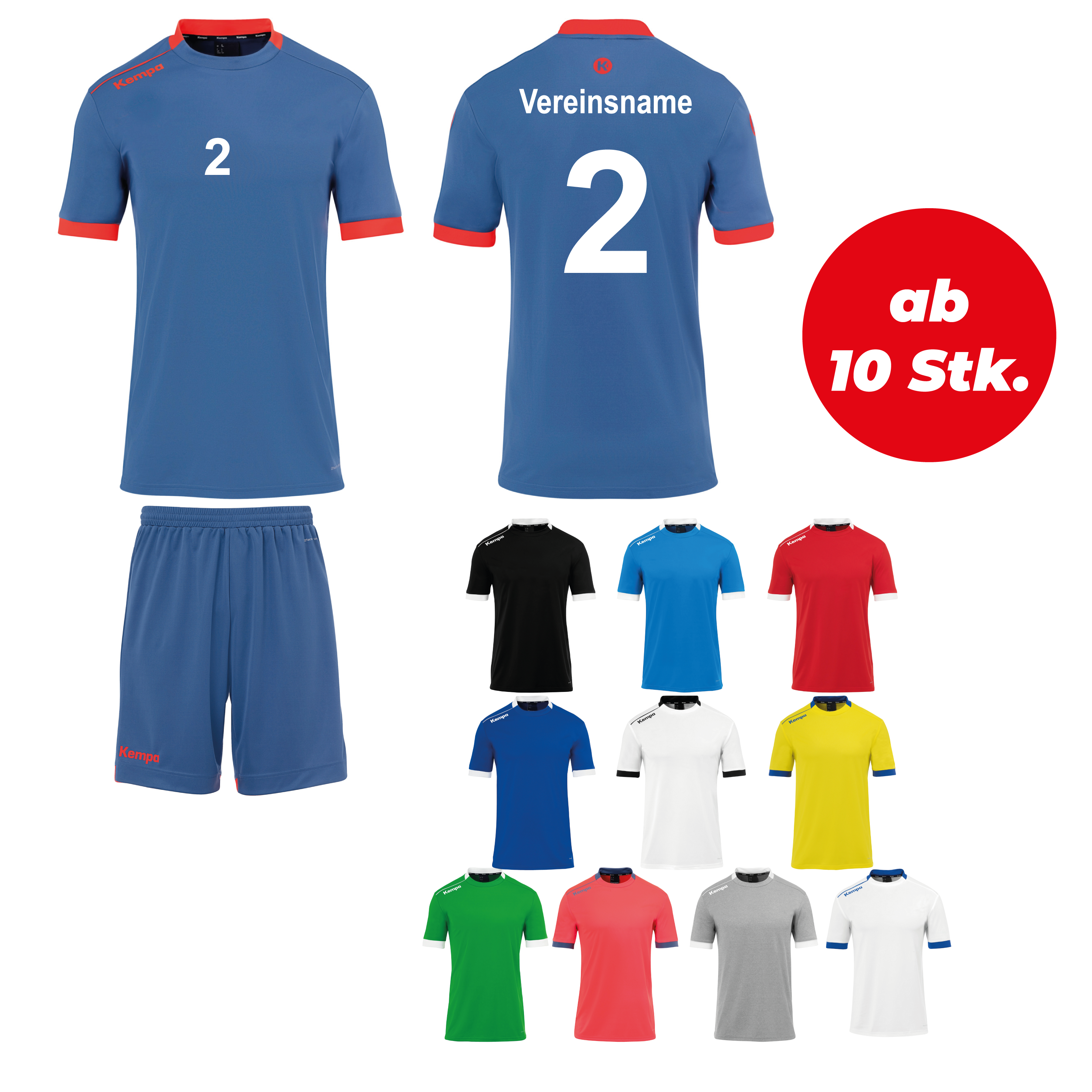 Trikotsatz Handball Kempa PLAYER ab 10 Stk. inkl. Druck Trikotsatz Handball Kempa PLAYER ab 10 Stk. inkl. Druck