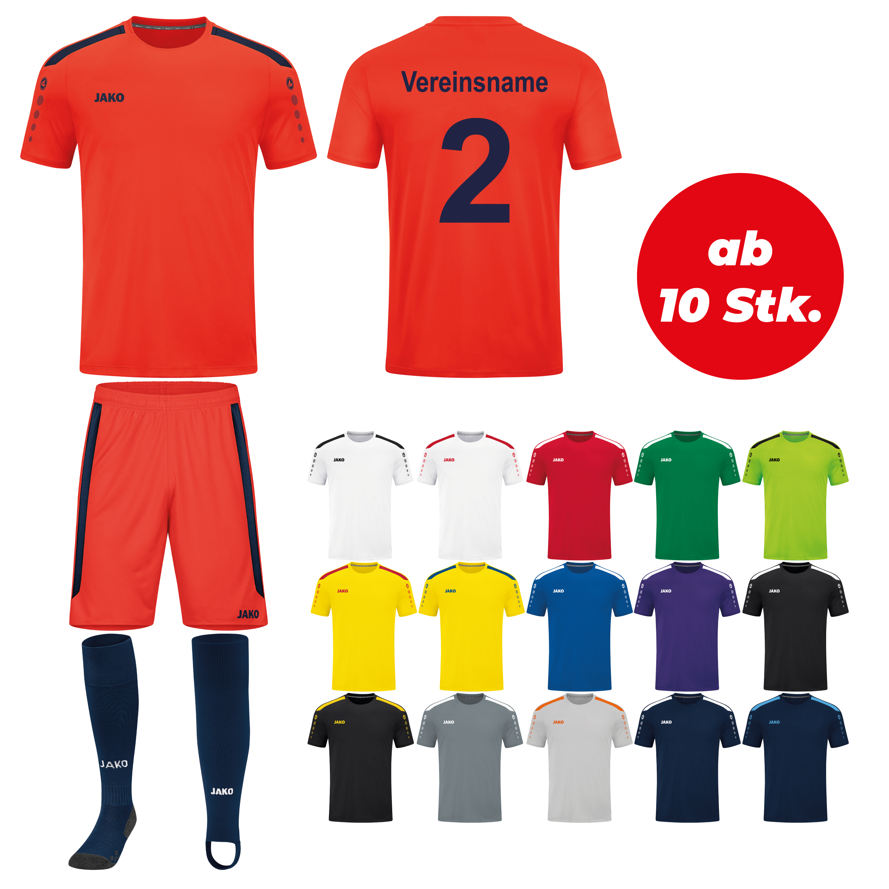 Trikotsatz Fußball Jako POWER ab 10 Stk. inkl. Druck Trikotsatz Fußball Jako POWER ab 10 Stk. inkl. Druck