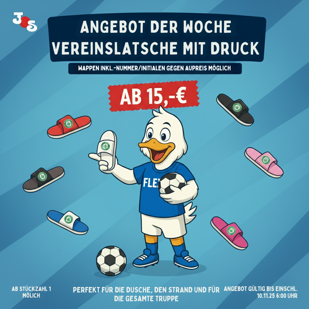 Flexxis Kabinen-Ansage: Euer Wappen gehört nicht nur auf die Brust – Sichert euch die Vereinslatsche!