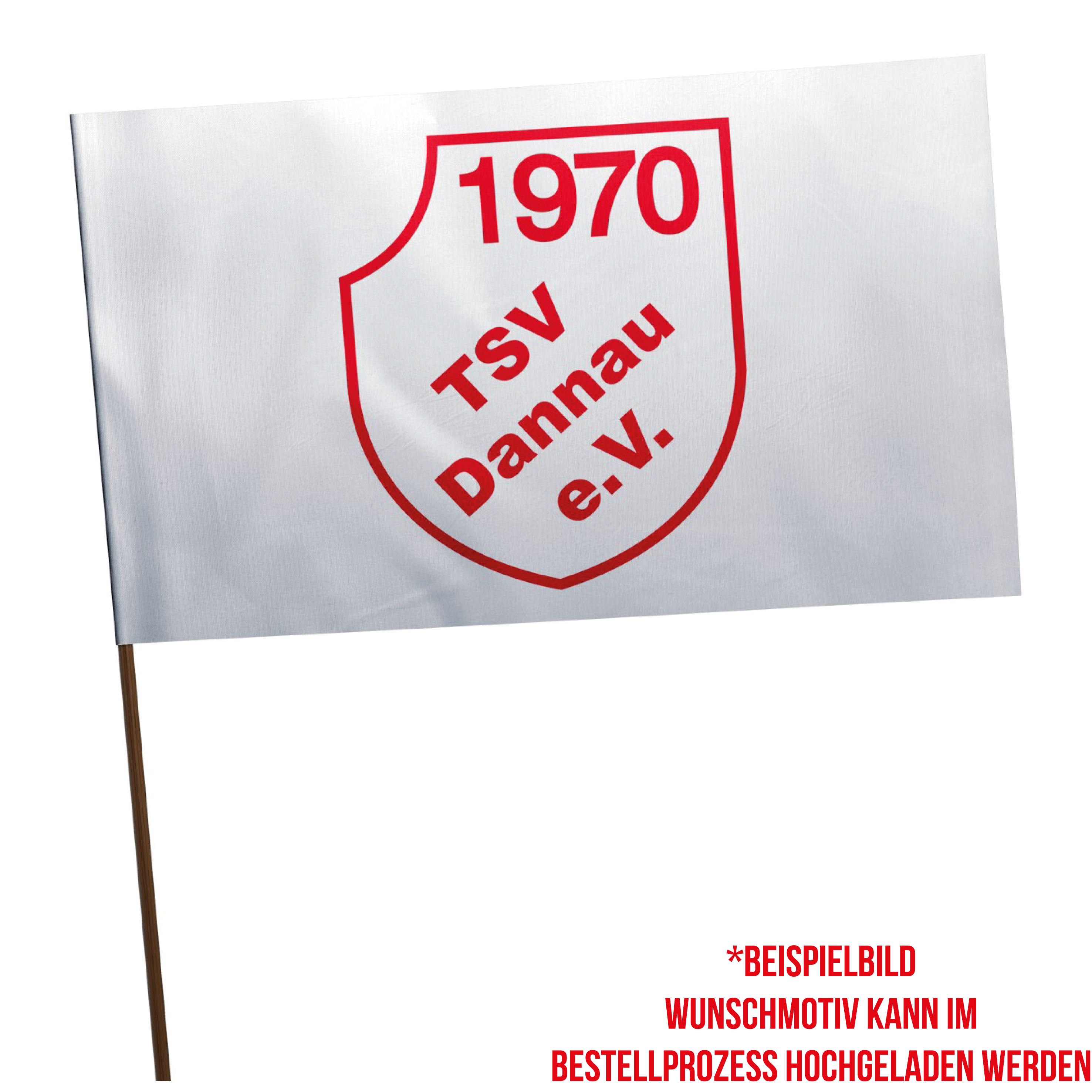 Schwenfahne mit Holzstab Schwenfahne mit Holzstab