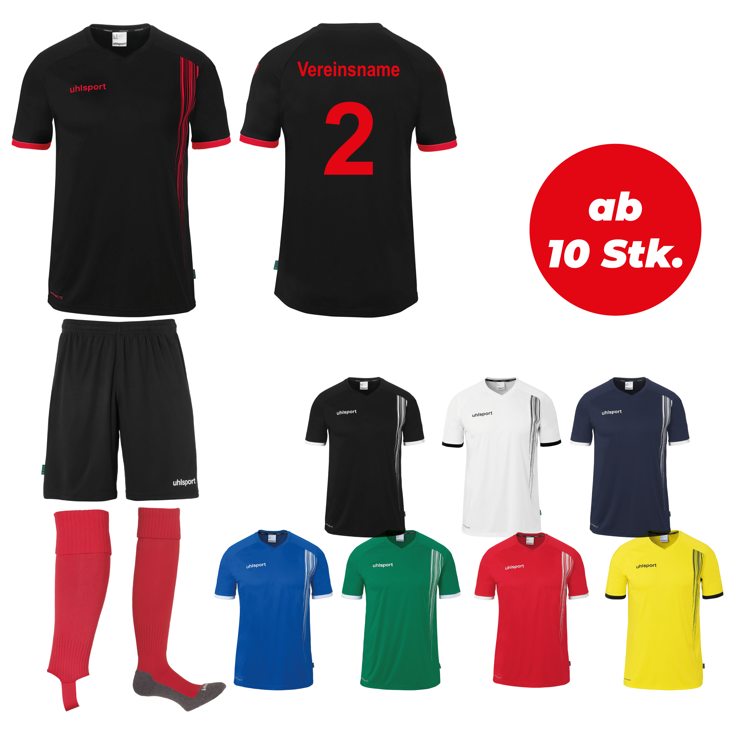 Trikotsatz Fußball Uhlsport IMPULSE ab 10 Stk. inkl. Druck