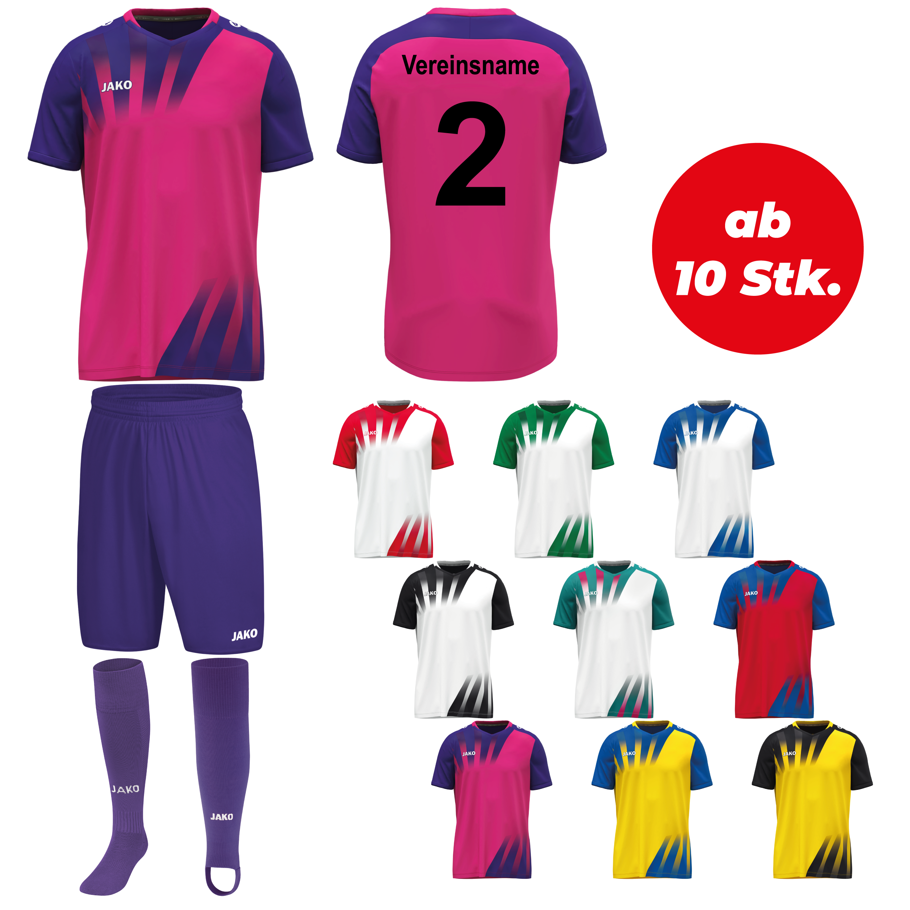 Trikotsatz Fußball Jako Vintage ab 10 Stk. inkl. Druck Trikotsatz Fußball Jako Vintage ab 10 Stk. inkl. Druck