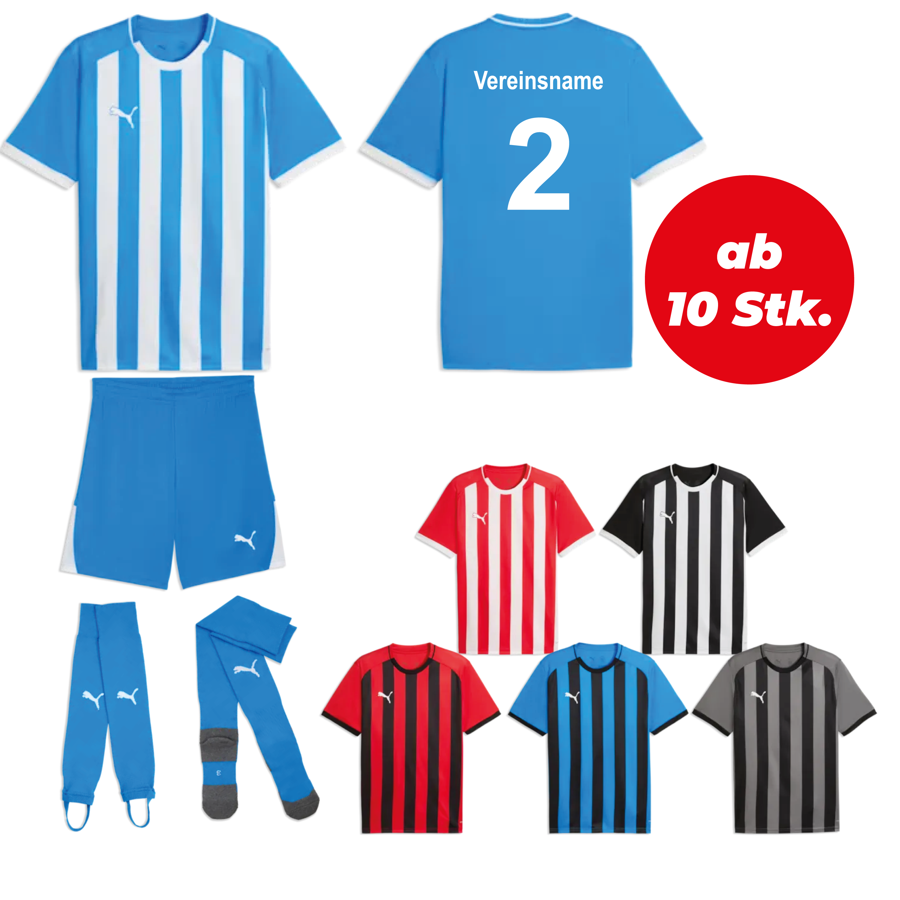 Trikotsatz Fußball PUMA teamLIGA26 STRIPED ab 10 Stk. inkl. Druck